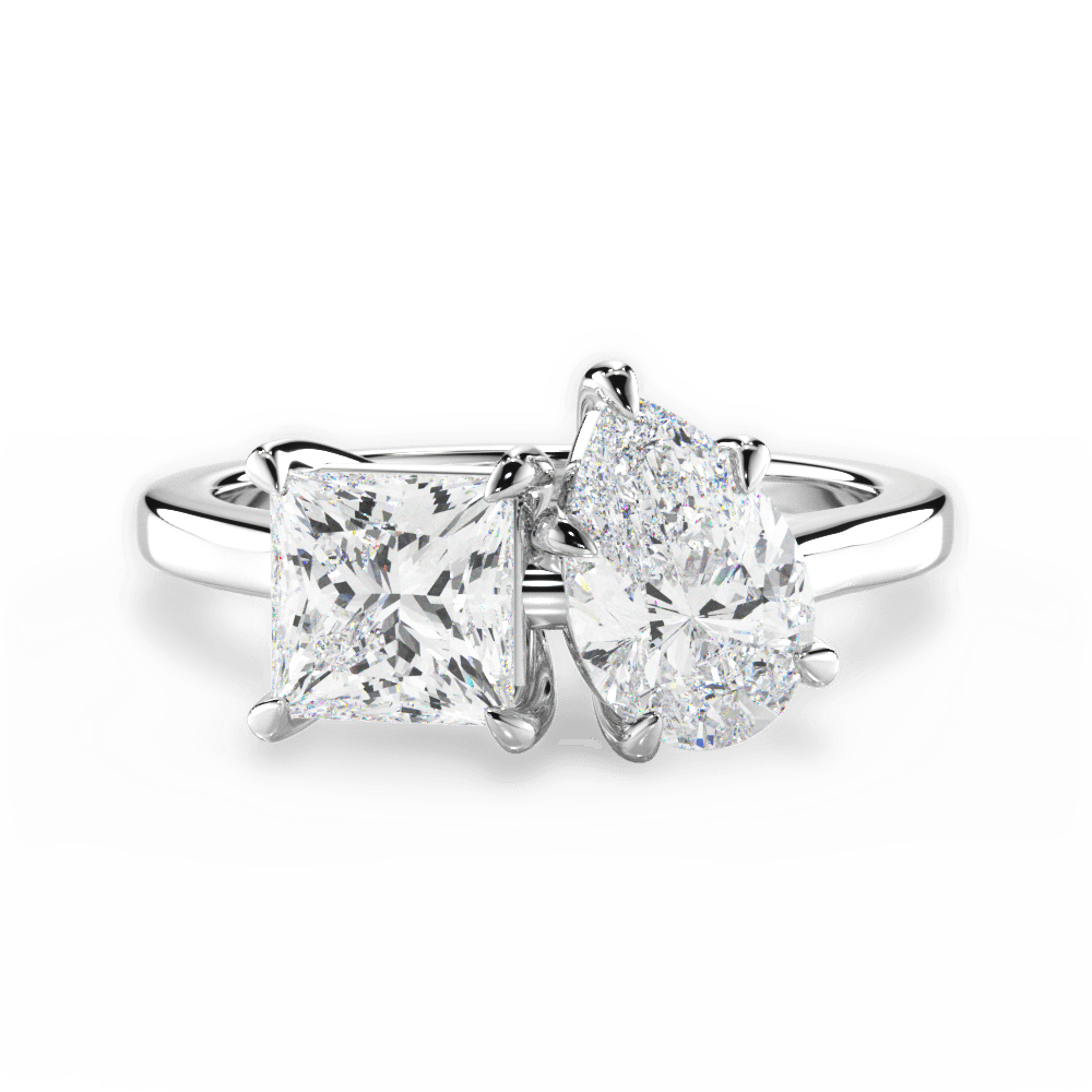 Esther Pear Cut Lab Grown Diamond Platinum Engagement Ring