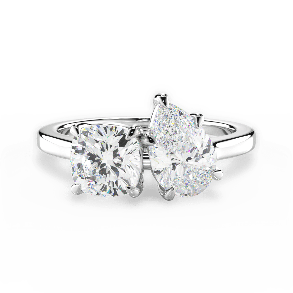 Lila Pear Cut Lab Grown Diamond 18Kt White Gold Engagement Ring