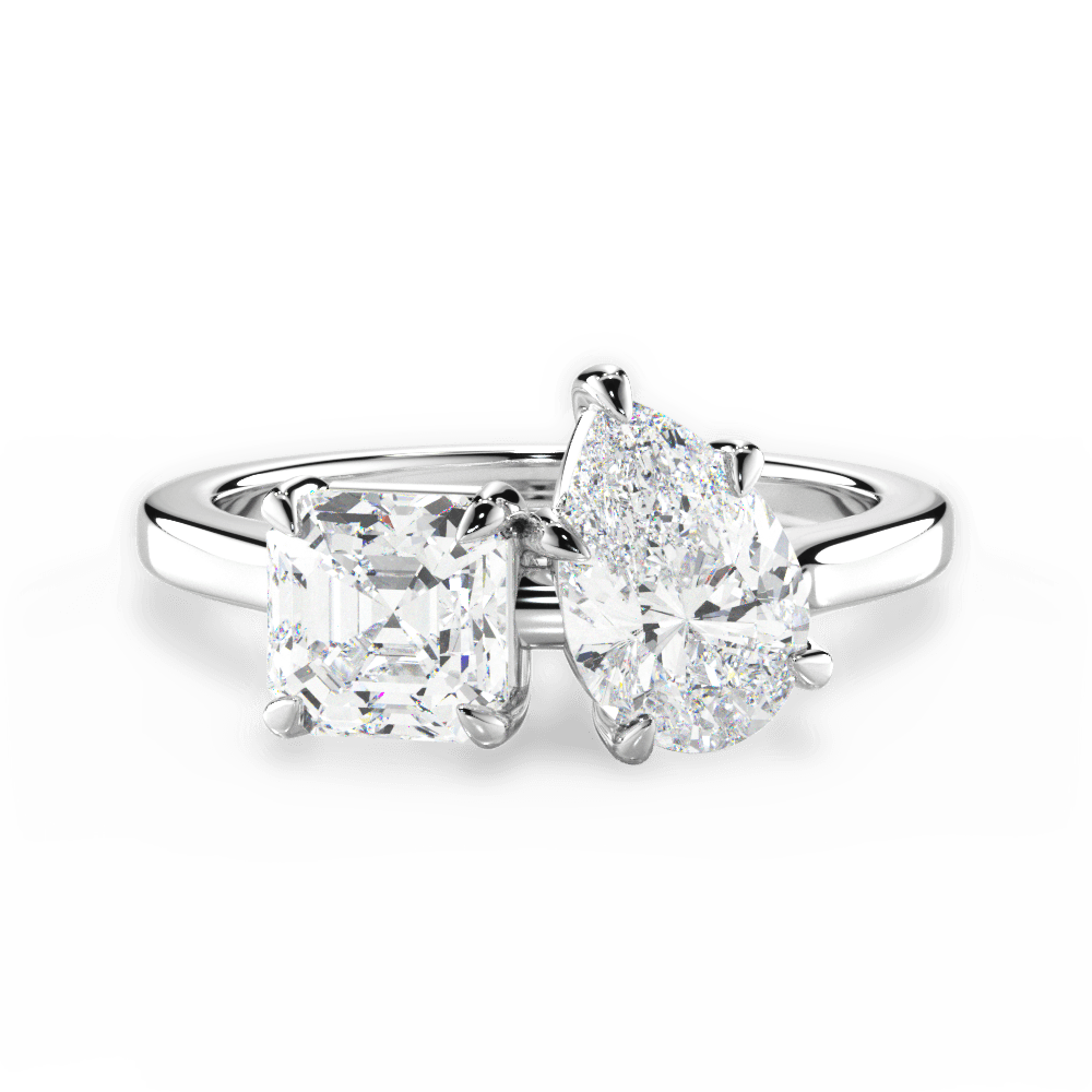 Leticia Pear Cut Lab Grown Diamond 18Kt White Gold Engagement Ring