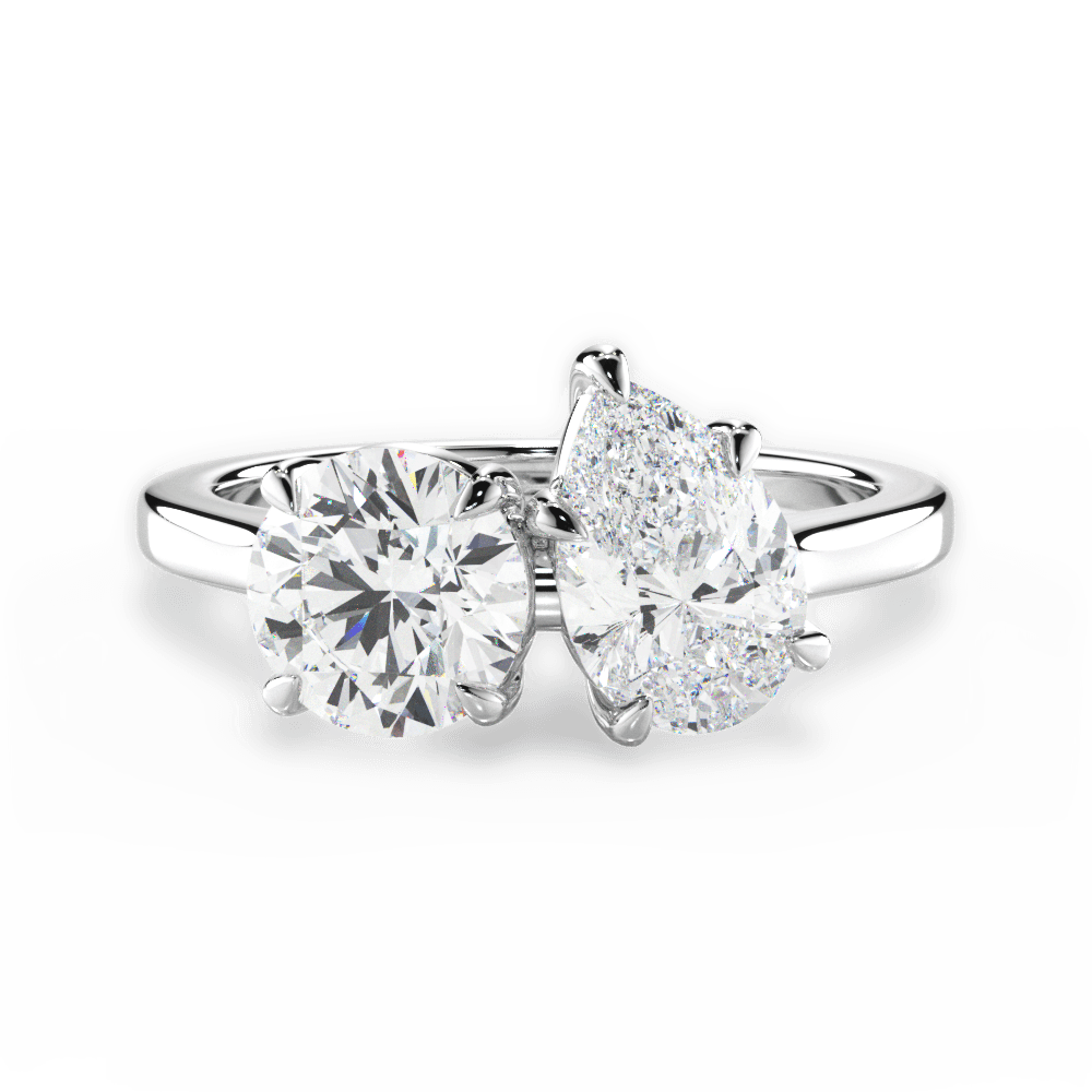 Georgia Pear Cut Lab Grown Diamond 14Kt White Gold Engagement Ring