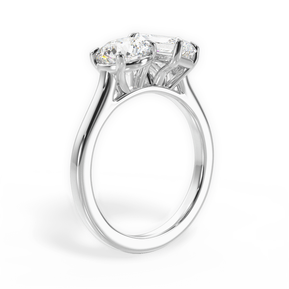 Georgia Radiant Cut Lab Grown Diamond Platinum Engagement Ring - View 2