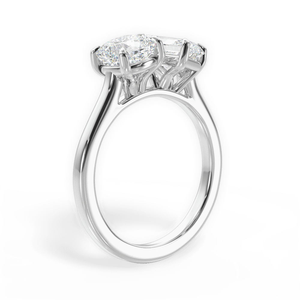 Ellen Radiant Cut Lab Grown Diamond 14Kt White Gold Engagement Ring - View 3