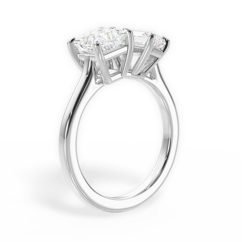 Esther Radiant Cut Lab Grown Diamond 18Kt White Gold Engagement Ring - View 3