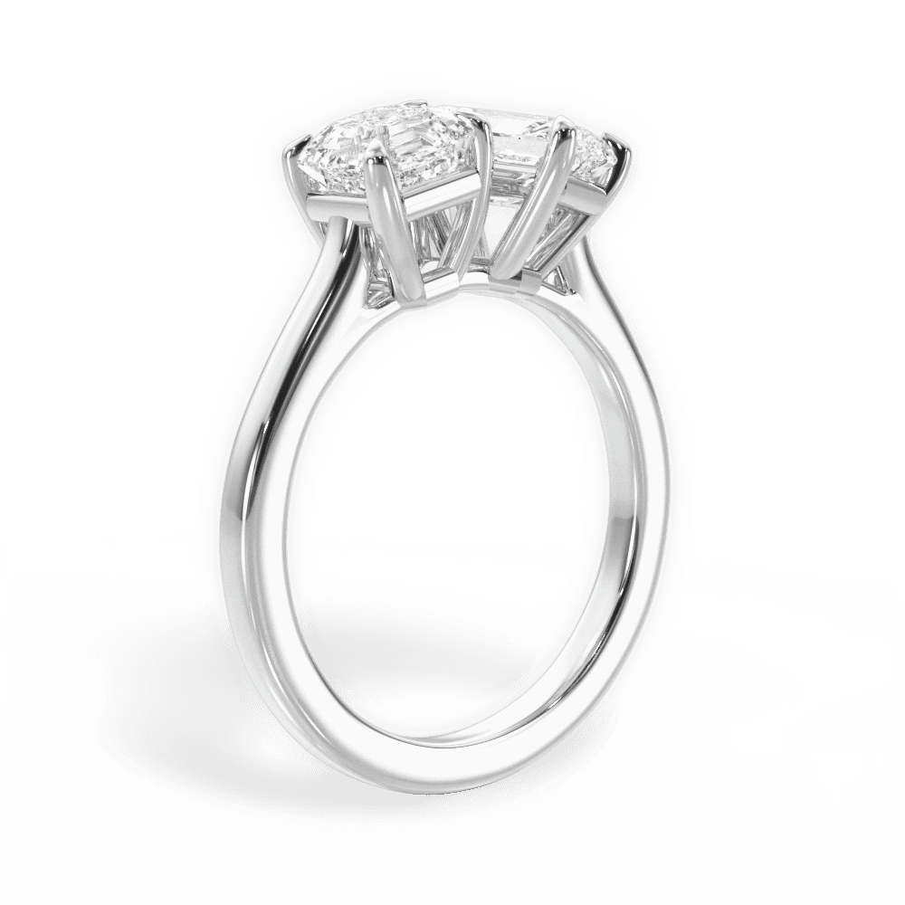 Alice Radiant Cut Lab Grown Diamond Platinum Engagement Ring - View 3