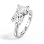 Lila Radiant Cut Lab Grown Diamond 18Kt White Gold Engagement Ring - View 4