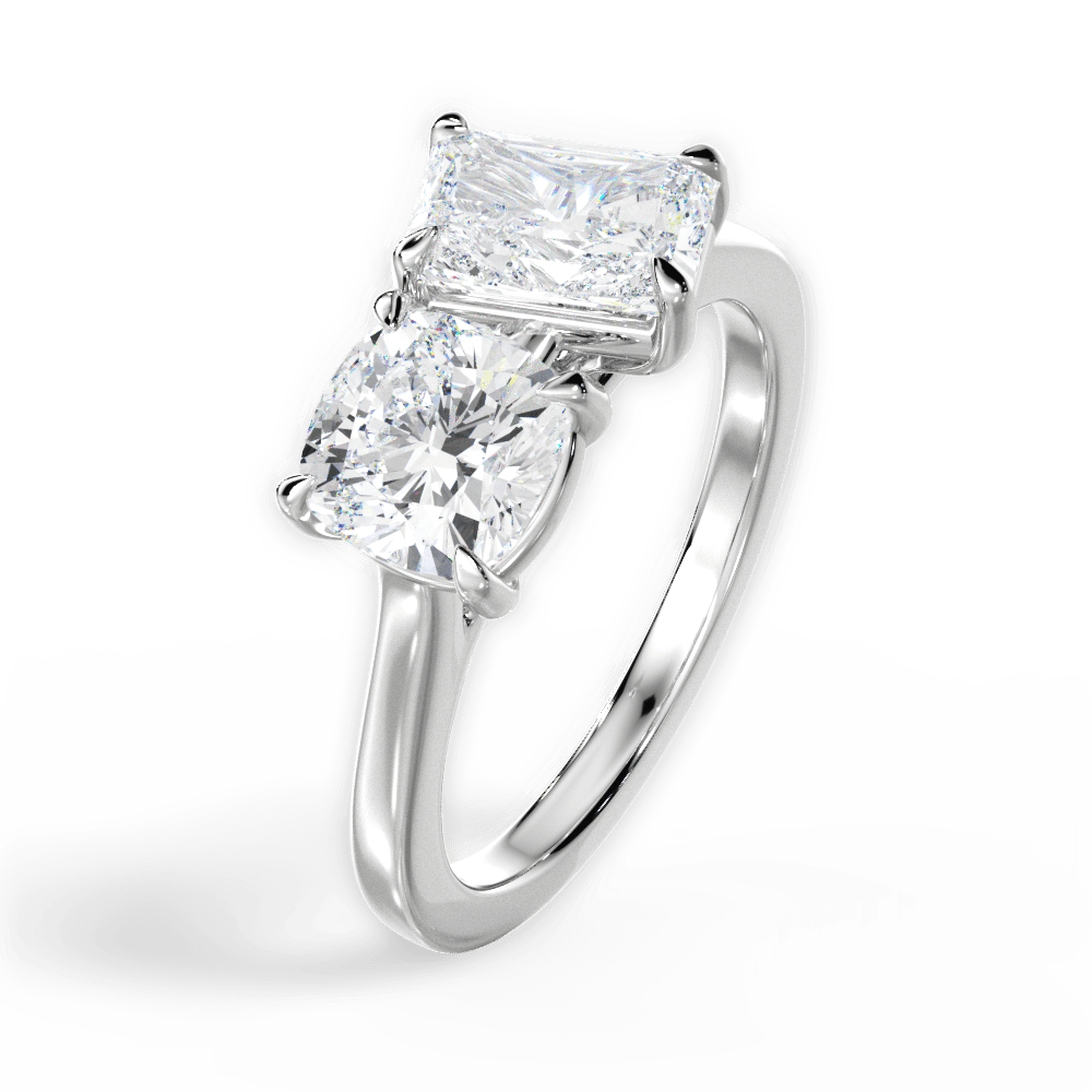 Lila Radiant Cut Lab Grown Diamond Platinum Engagement Ring - View 4