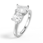 Leticia Radiant Cut Lab Grown Diamond 18Kt White Gold Engagement Ring - View 2