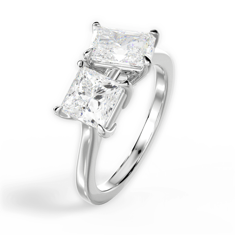 Lorraine Radiant Cut Lab Grown Diamond 14Kt White Gold Engagement Ring - View 2