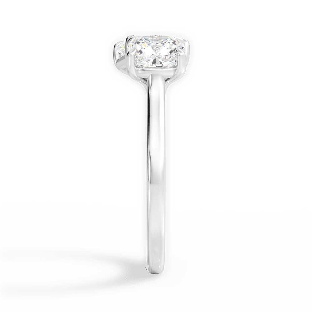 Lila Radiant Cut Lab Grown Diamond Platinum Engagement Ring - View 2