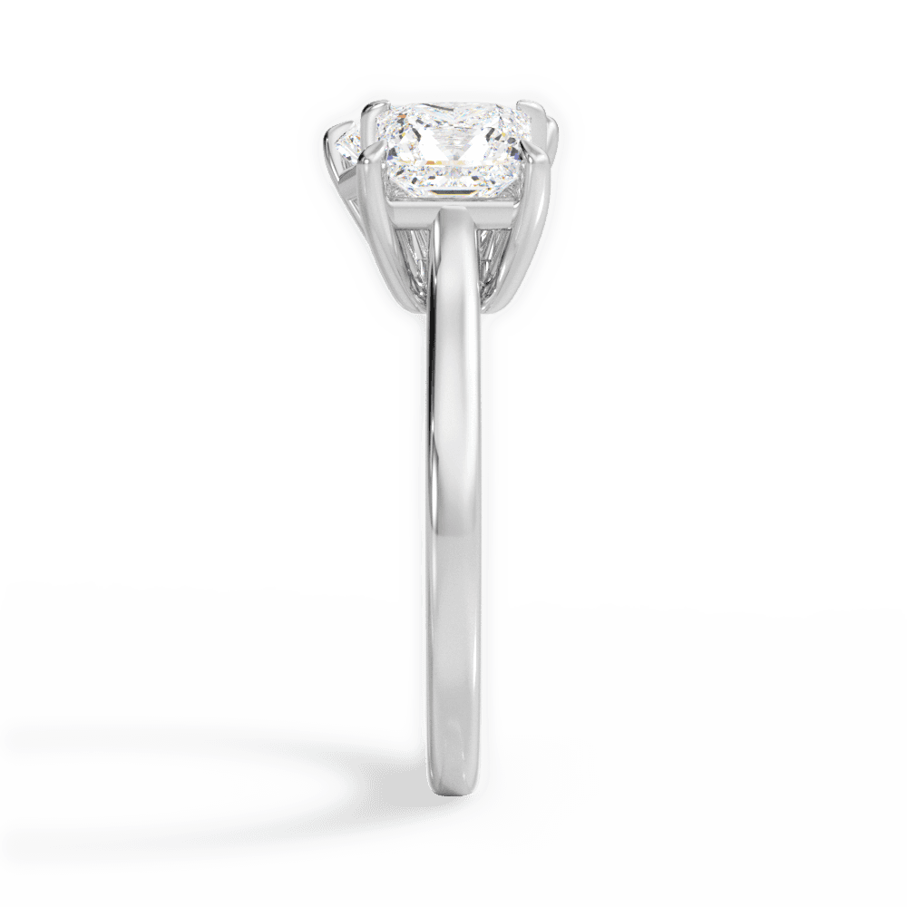 Lorraine Radiant Cut Lab Grown Diamond 18Kt White Gold Engagement Ring - View 4
