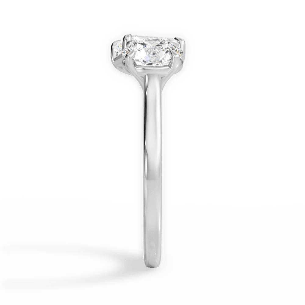 Lana Radiant Cut Lab Grown Diamond 14Kt White Gold Engagement Ring - View 4
