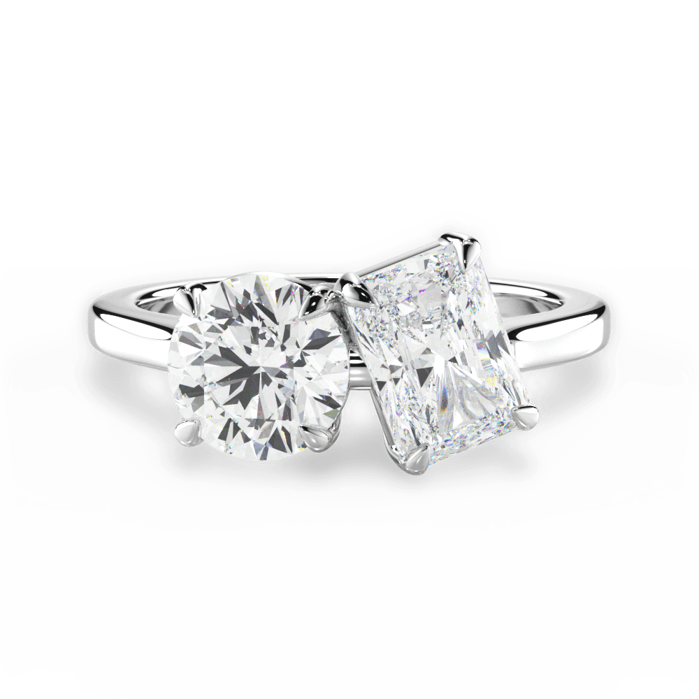 Lana Radiant Cut Lab Grown Diamond Platinum Engagement Ring