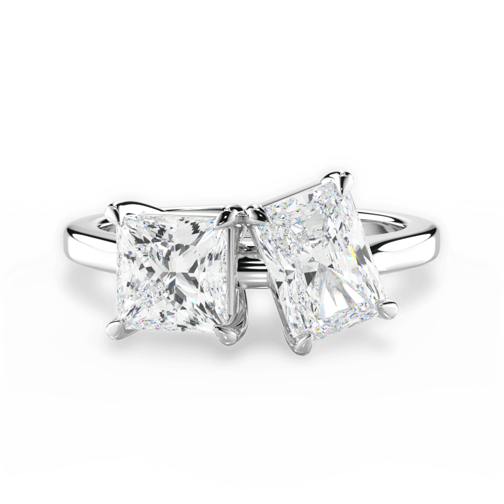 Esther Radiant Cut Lab Grown Diamond 14Kt White Gold Engagement Ring