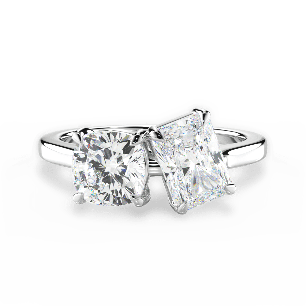 Lila Radiant Cut Lab Grown Diamond 14Kt White Gold Engagement Ring