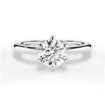 Alyssa Round Cut Lab Grown Diamond 14Kt White Gold Engagement Ring