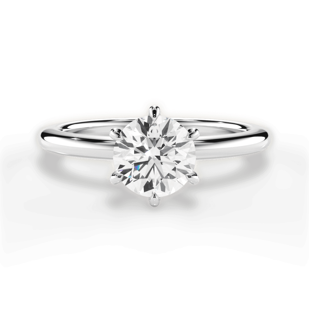 Alyssa Round Cut Lab Grown Diamond 18Kt White Gold Engagement Ring