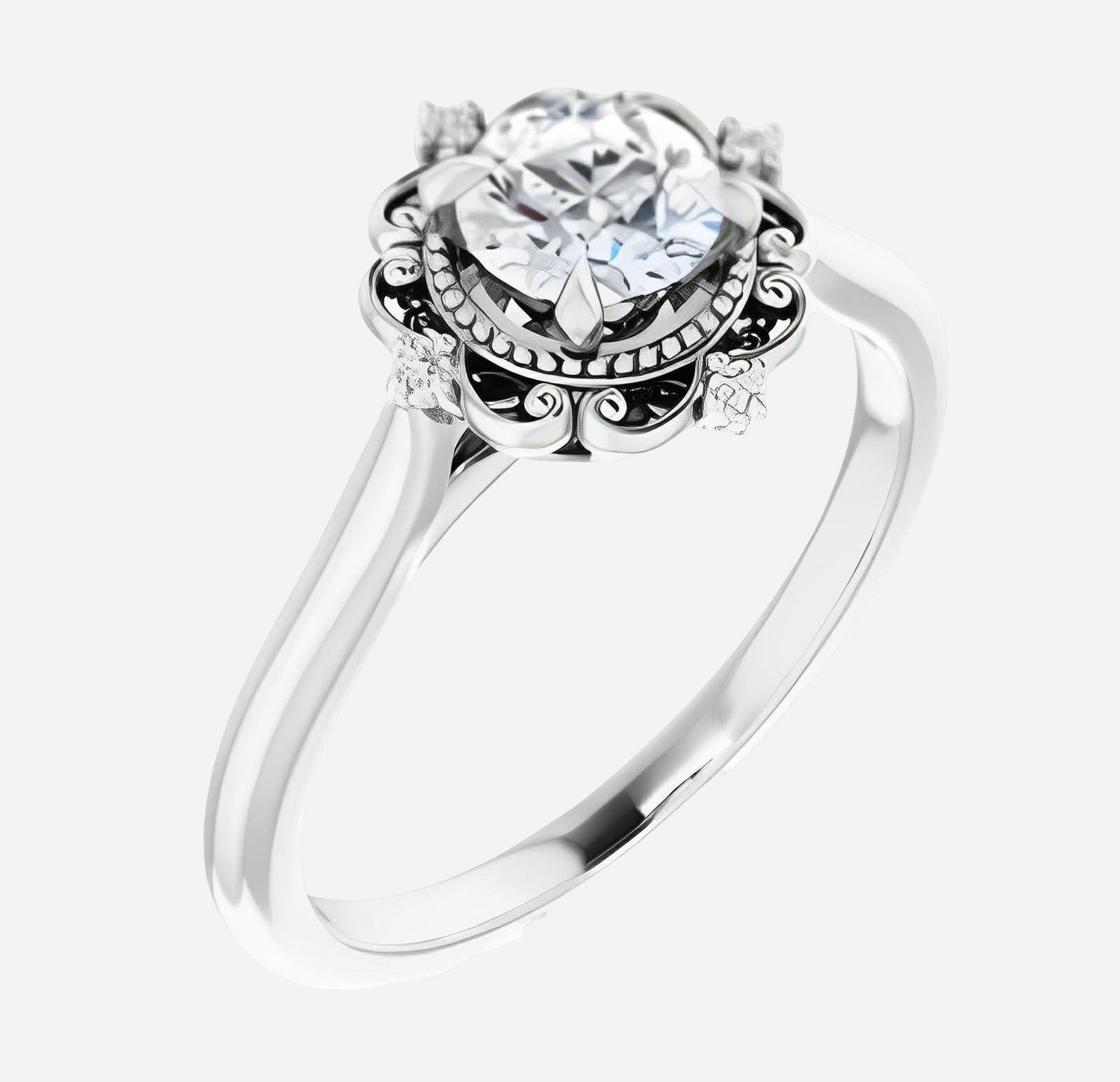 Rose gold ring with natural diamonds