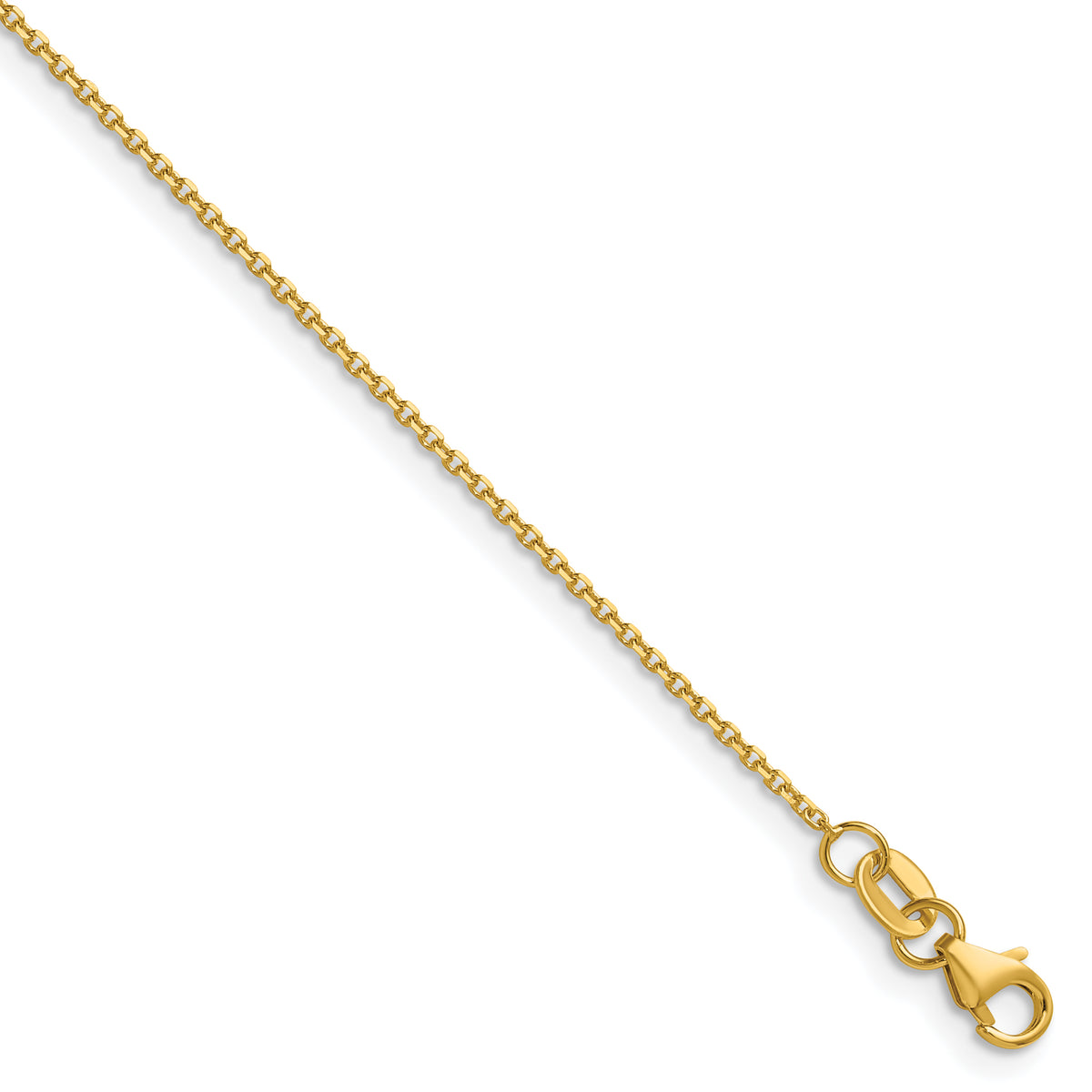 Herco Gold Solid Diamond-Cut Cable Chain - 18k Yellow Gold / 1.1 mm / 16 in