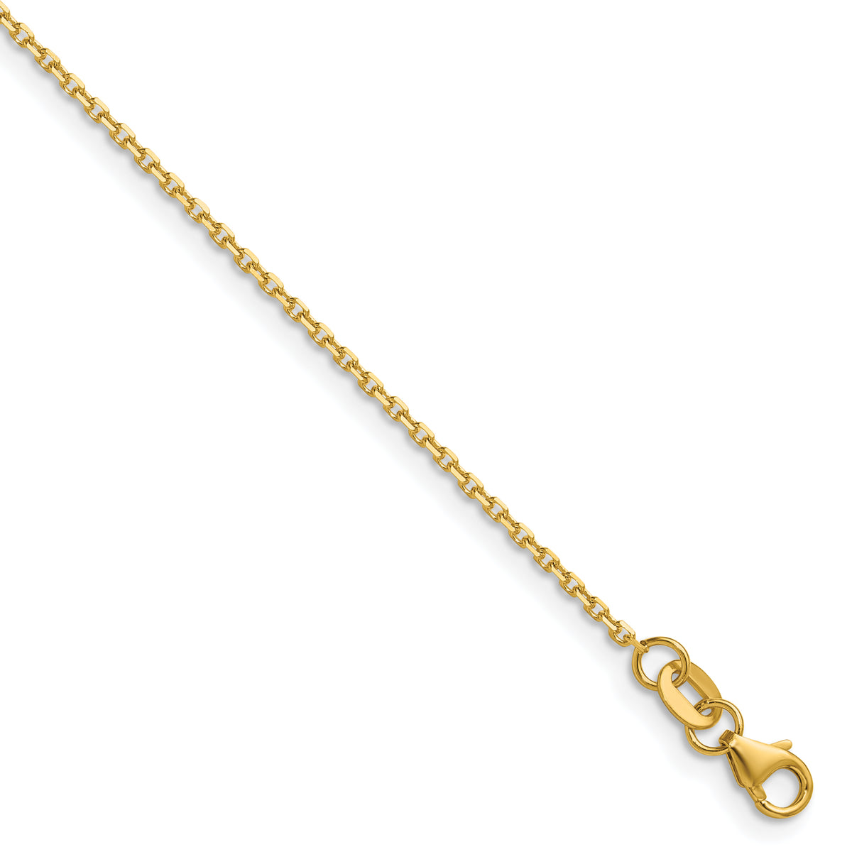 Herco Gold Solid Diamond-Cut Cable Chain - 18k Yellow Gold / 1.3 mm / 16 in