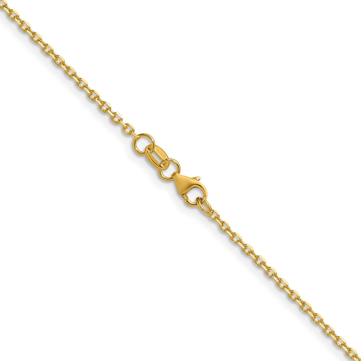 Herco Gold Solid Diamond-Cut Cable Chain - 18k Yellow Gold / 1.5 mm / 16 in