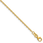 Herco Gold Solid Diamond-Cut Cable Chain - 18k Yellow Gold / 1.9 mm / 16 in