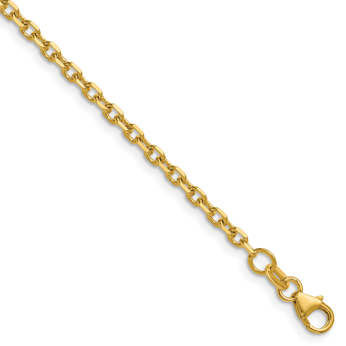 Herco Gold Solid Diamond-Cut Cable Chain - 18k Yellow Gold / 2.7 mm / 16 in