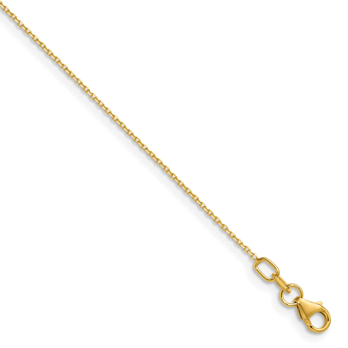Herco Gold Solid Diamond-Cut Cable Chain - 18k Yellow Gold / 0.9 mm / 16 in