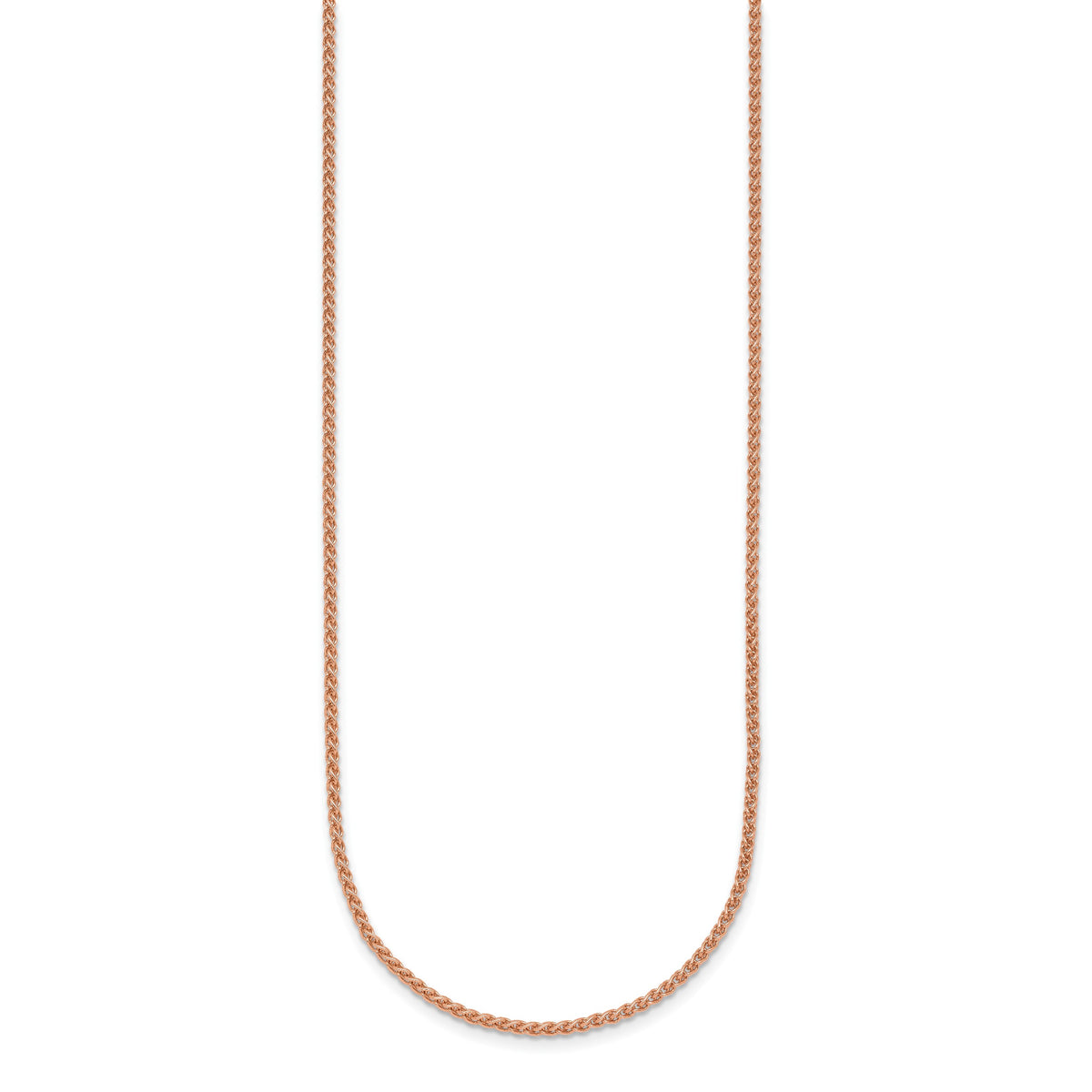 Herco Gold Solid Spiga Chain - 18k Rose Gold / 1.7 mm / 16 in