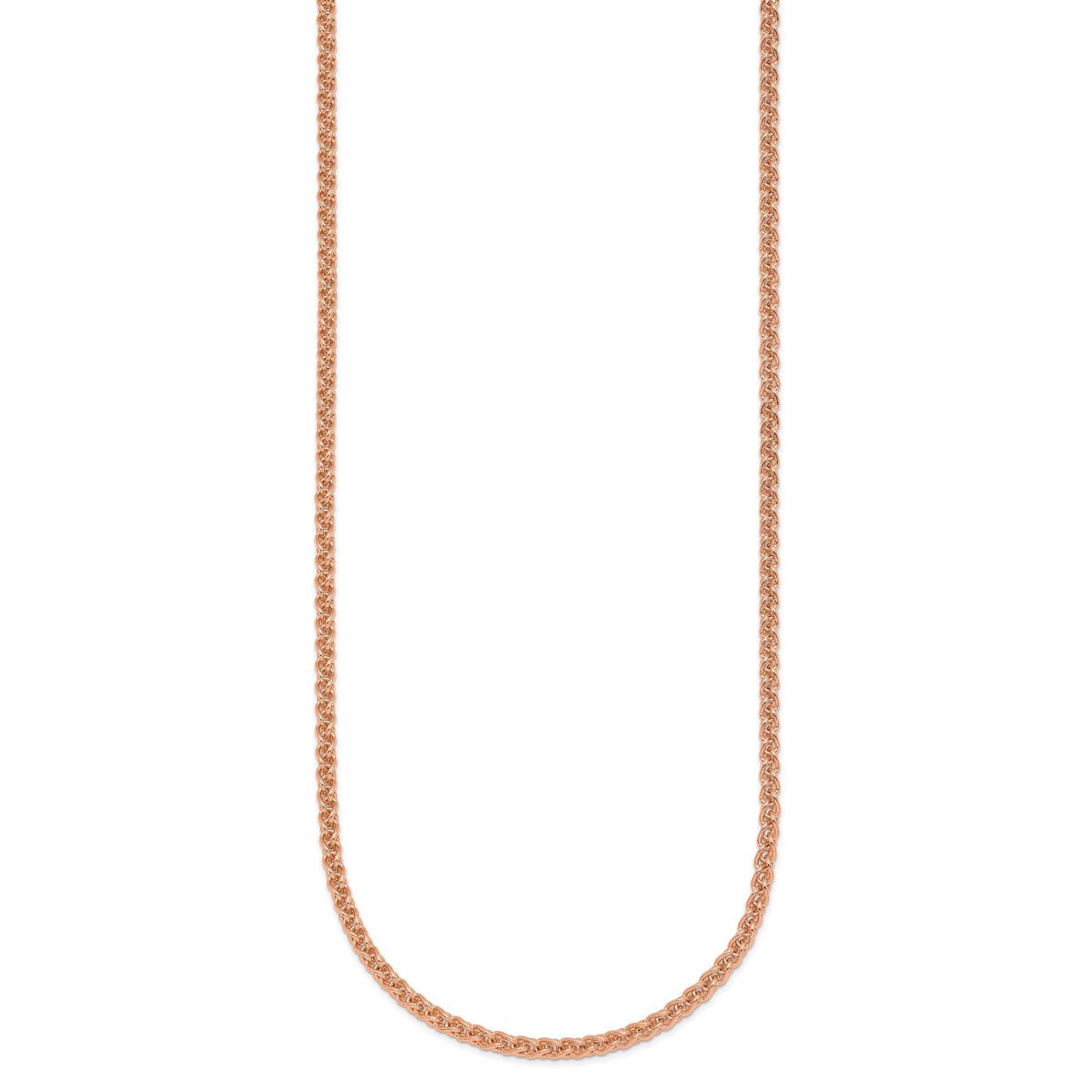 Herco Gold Solid Spiga Chain - 18k Rose Gold / 2.5 mm / 16 in