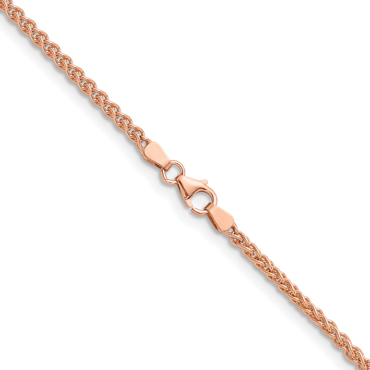Herco Gold Solid Spiga Chain - 18k Rose Gold / 2.5 mm / 16 in