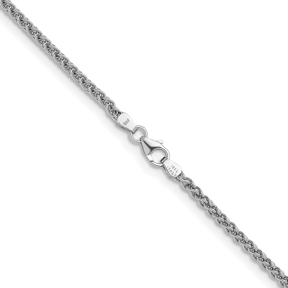 Herco Gold Solid Spiga Chain - 18k White Gold / 2.5 mm / 16 in