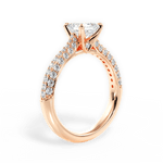 Kira Asscher Cut Lab Grown Diamond 18Kt Rose Gold Engagement Ring - View 2