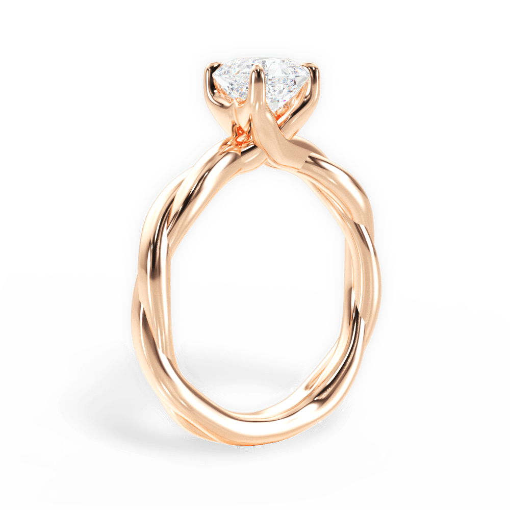 Bianca Asscher Cut Lab Grown Diamond 18Kt Rose Gold Engagement Ring - View 3