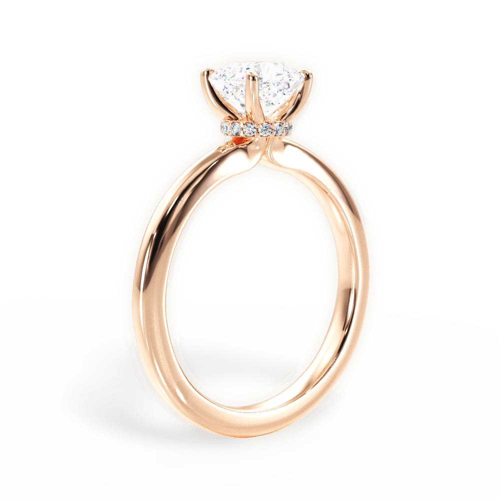Cara Asscher Cut Lab Grown Diamond 18Kt Rose Gold Engagement Ring - View 3