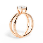 Ada Asscher Cut Lab Grown Diamond 18Kt Rose Gold Engagement Ring - View 3
