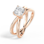 Ada Asscher Cut Lab Grown Diamond 18Kt Rose Gold Engagement Ring - View 4