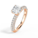 Kylie Asscher Cut Lab Grown Diamond 18Kt Rose Gold Engagement Ring - View 2