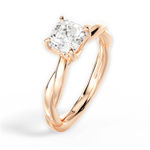 Bianca Asscher Cut Lab Grown Diamond 18Kt Rose Gold Engagement Ring - View 4