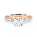Kylie Asscher Cut Lab Grown Diamond 18Kt Rose Gold Engagement Ring