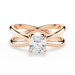 Ada Asscher Cut Lab Grown Diamond 18Kt Rose Gold Engagement Ring