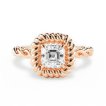 Belinda Asscher Cut Lab Grown Diamond 18Kt Rose Gold Engagement Ring