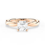 Bianca Asscher Cut Lab Grown Diamond 18Kt Rose Gold Engagement Ring