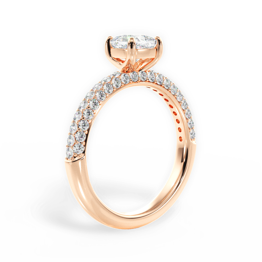 Kylie Cushion Cut Lab Grown Diamond 18Kt Rose Gold Engagement Ring - View 4