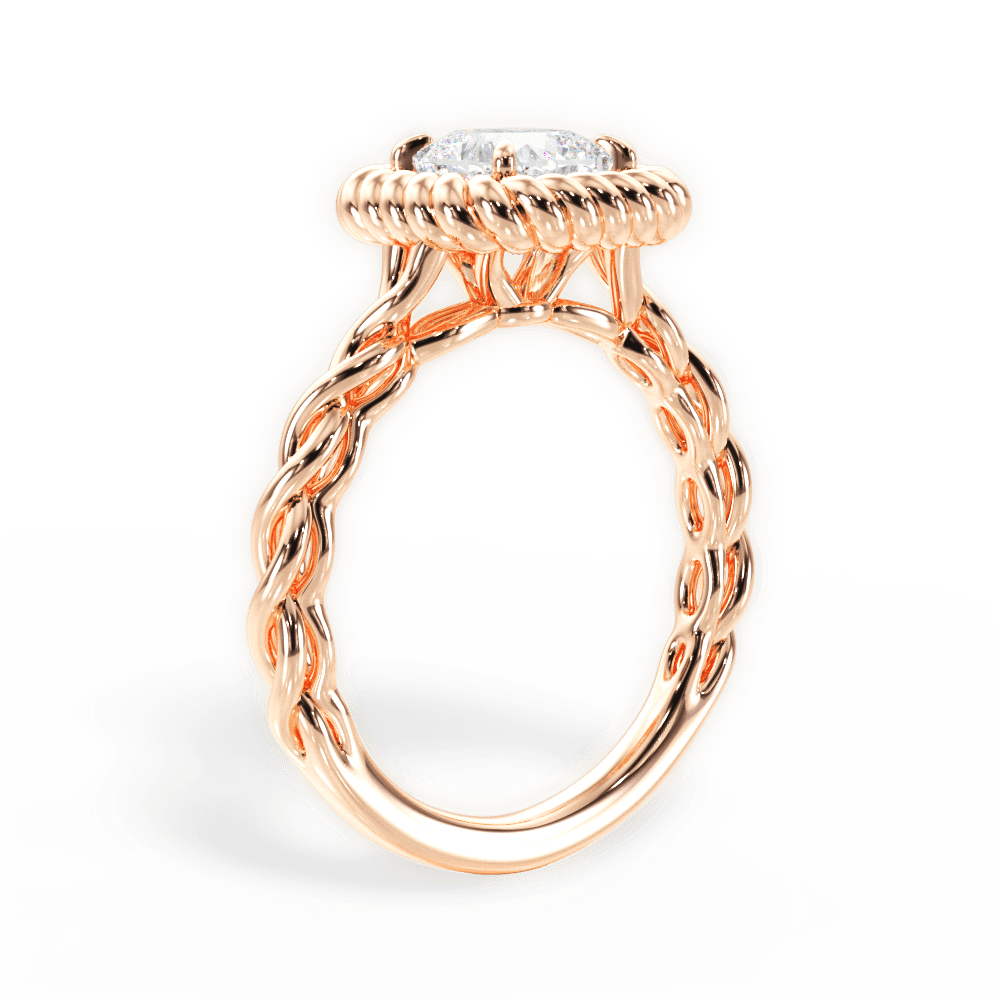Belinda Cushion Cut Lab Grown Diamond 18Kt Rose Gold Engagement Ring - View 3