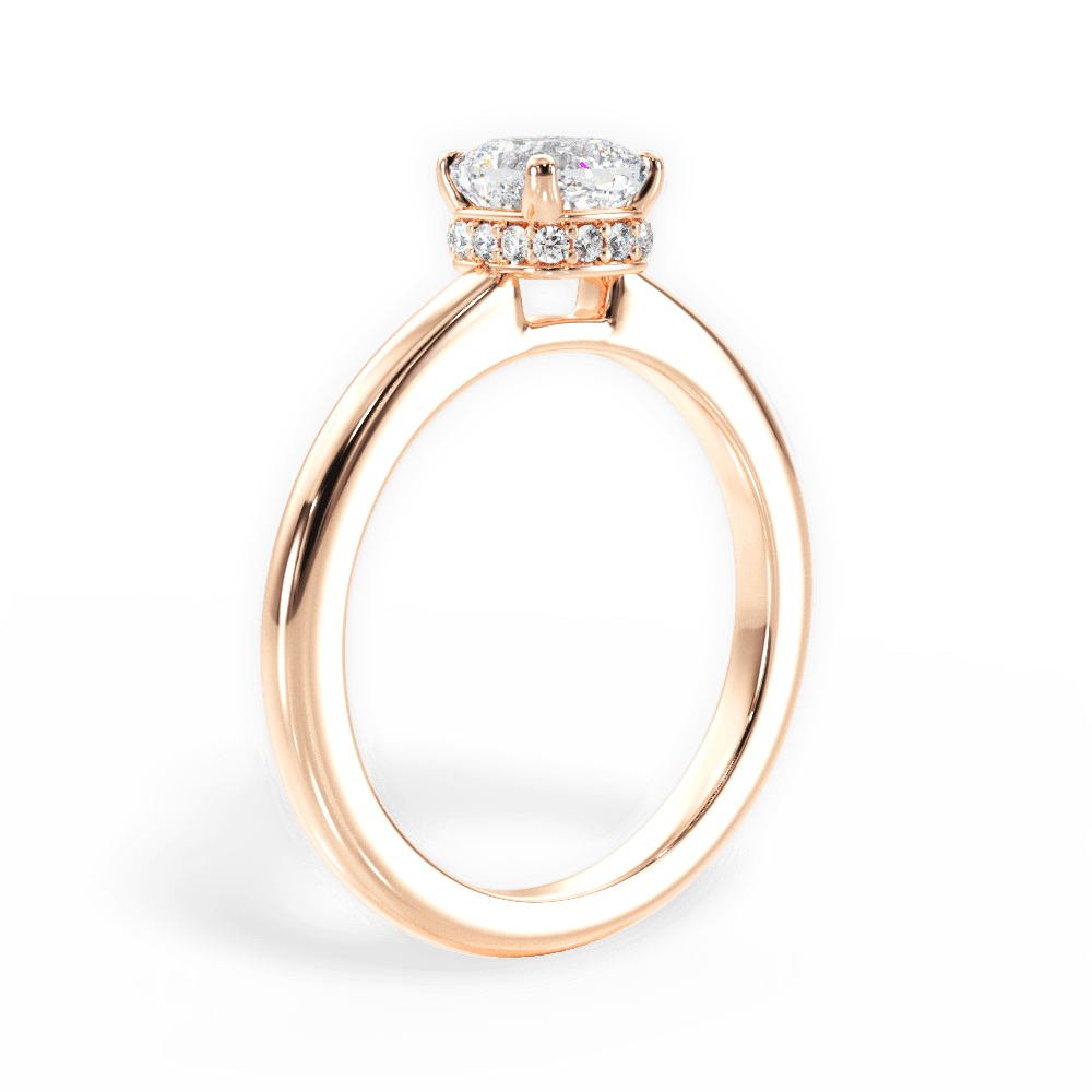 Brianna Cushion Cut Lab Grown Diamond 18Kt Rose Gold Engagement Ring - View 2