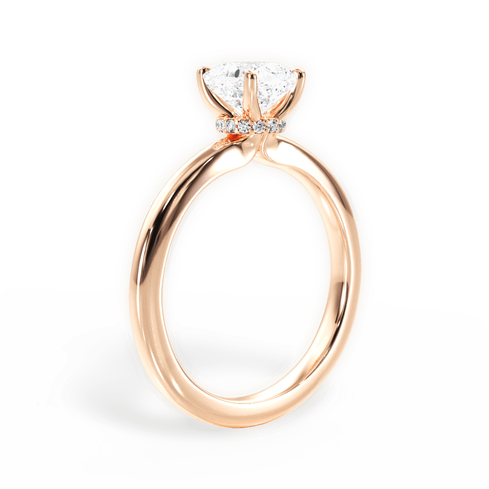 Cara Cushion Cut Lab Grown Diamond 18Kt Rose Gold Engagement Ring - View 2