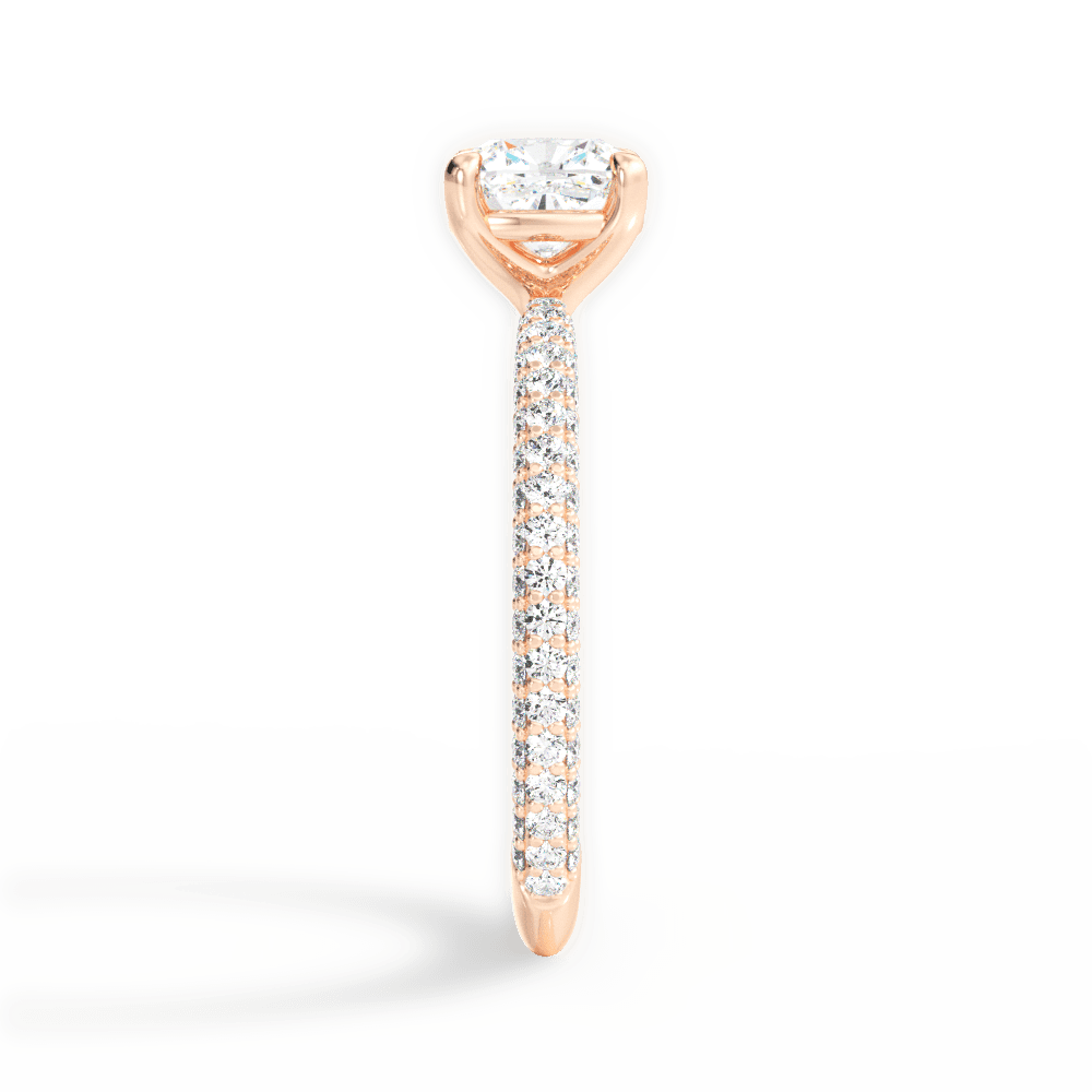 Kristen Cushion Cut Lab Grown Diamond 18Kt Rose Gold Engagement Ring - View 2