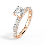 Kylie Cushion Cut Lab Grown Diamond 18Kt Rose Gold Engagement Ring - View 3