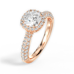 Lucy Cushion Cut Lab Grown Diamond 18Kt Rose Gold Engagement Ring - View 2