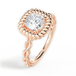 Belinda Cushion Cut Lab Grown Diamond 18Kt Rose Gold Engagement Ring - View 4